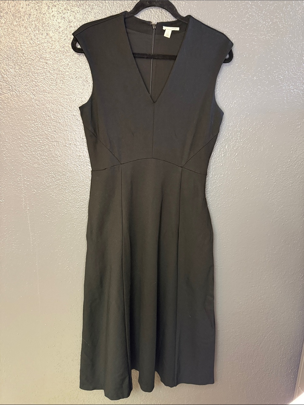 Halogen Black V-Neck Midi Dress
